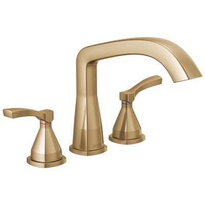 Delta Faucet Stryke Three Hole Roman Tub Trim - Lumicoat Champagne - Bronze