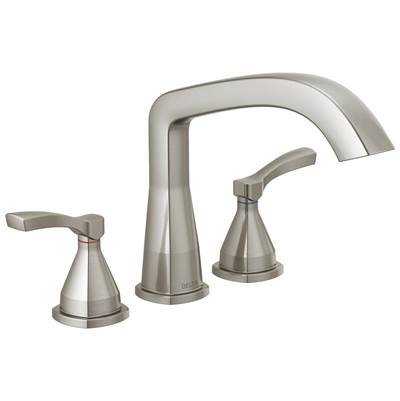 Delta Faucet Stryke Three Hole Roman Tub Trim - Lumicoat - Stainless
