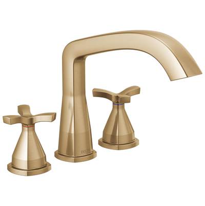 Delta Faucet Stryke Three Hole Roman Tub Trim - Lumicoat Champagne - Bronze