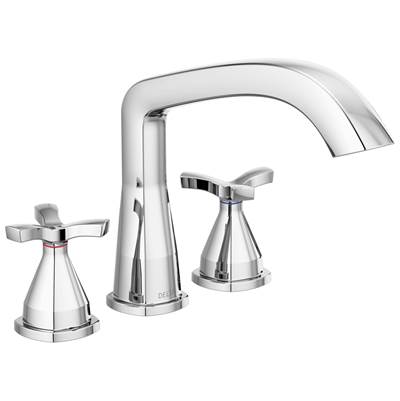Delta Faucet Stryke Three Hole Roman Tub Trim - Lumicoat - Chrome