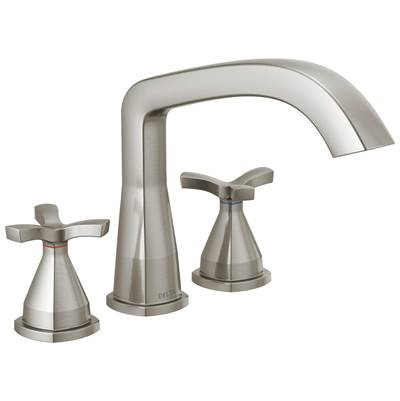 Delta Faucet Stryke Three Hole Roman Tub Trim - Lumicoat - Stainless