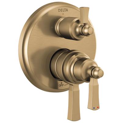 DorvalE Traditional 2-Handle Monitor 17 Series Valve Trim with 3 Setting Diverter - Champagne Bronze