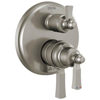 DorvalE Traditional 2-Handle Monitor 17 Series Valve Trim with 3 Setting Diverter - Stainless