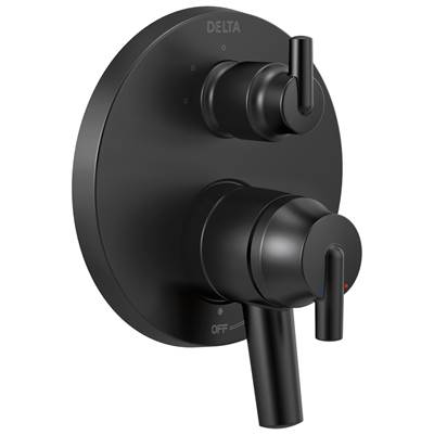 Delta Faucet Trinsic Contemporary Monitor 17 Series Valve Trim with 3-Setting Integrated Diverter - Matte Black