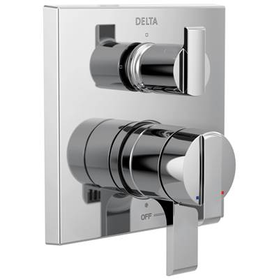 Ara Angular Modern Monitor 17 Series Valve Trim with 3-Setting Integrated Diverter