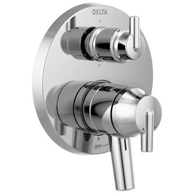 Delta Faucet Trinsic Contemporary Two Handle Monitor 17 Series Valve Trim with 6-Setting Integrated Diverter - Chrome