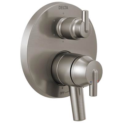 Delta Faucet Trinsic Contemporary Two Handle Monitor 17 Series Valve Trim with 6-Setting Integrated Diverter - Stainless