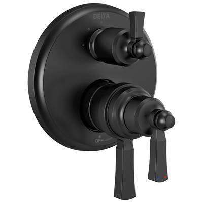 DorvalE Traditional 2-Handle Monitor 17T Series Valve Trim with 3 Setting Diverter - Matte Black