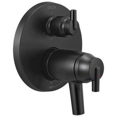 Delta Faucet Trinsic Contemporary TempAssure 17T Series Valve Trim with 6-Setting Integrated Diverter - Matte Black