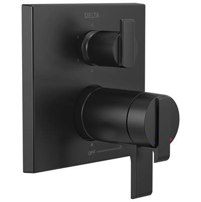 Ara Angular Modern TempAssure 17T Series Valve Trim with 6-Setting Integrated Diverter