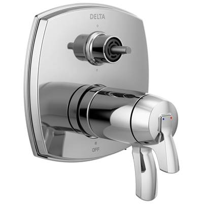 Delta Faucet Stryke 17 Thermostatic Integrated Diverter Trim with Six Function Diverter Less...