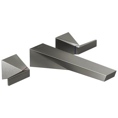 Delta Faucet TrillianE Two Handle Wall Mount Bathroom Faucet Trim - Lumicoat Black Stainless