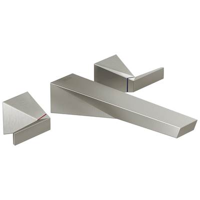 Delta Faucet TrillianE Two Handle Wall Mount Bathroom Faucet Trim - Lumicoat Stainless