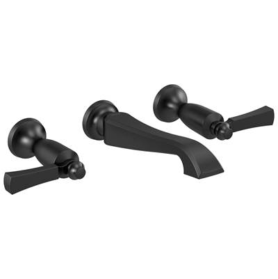 DorvalE Two Handle Wall Mount Bathroom Faucet Trim Only - Matte Black