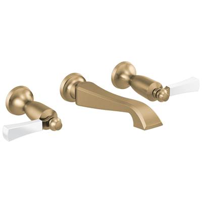 DorvalE Two Handle Wall Mount Bathroom Faucet Trim Only - Champagne Bronze Porcelain