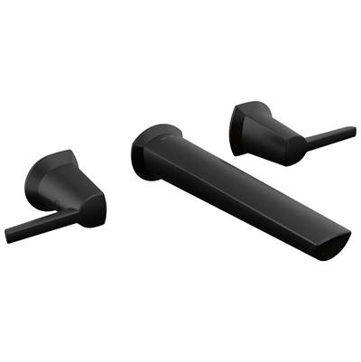 GaleonE Two Handle Wall Mount Bathroom Faucet - Matte Black