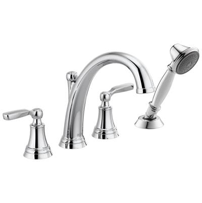 Delta Faucet WoodhurstE Roman Tub with Handshower Trim - Chrome