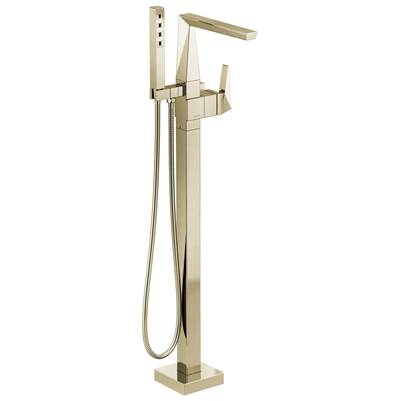 Delta Faucet Trilliane Single Handle Floor Mount Tub Filler Trim - Lumicoat Polished - Nickel