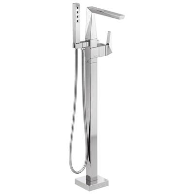 Delta Faucet Trilliane Single Handle Floor Mount Tub Filler Trim - Lumicoat - Chrome