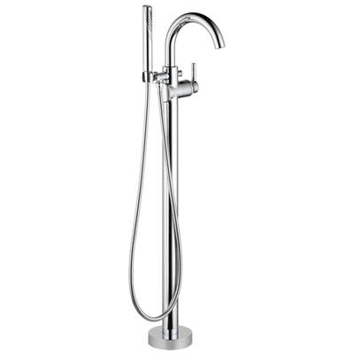 Delta Faucet Trinsic Single Handle Floor Mount Tub Filler Trim with Hand Shower - Chrome