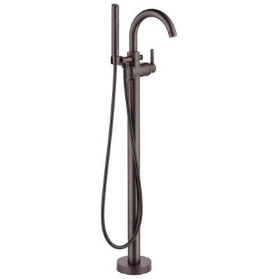 Delta Faucet Trinsic Single Handle Floor Mount Tub Filler Trim with Hand Shower - Venetian Bronze