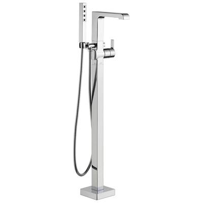 Ara Single Handle Floor Mount Tub Filler Trim with Hand Shower