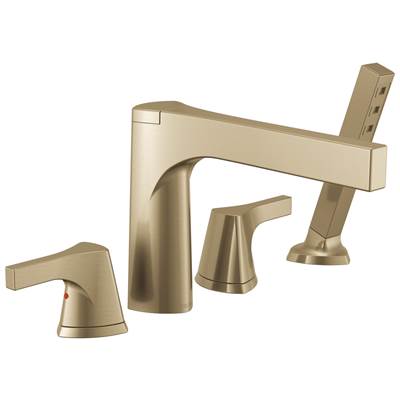 Delta Faucet Zura 4-hole Roman Tub with Handshower Trim - Champagne Bronze