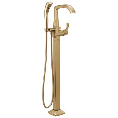 Delta Faucet Stryke Floor Mount Tub Filler Trim - Lumicoat Champagne - Bronze