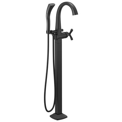 Delta Faucet Stryke Single Handle Floor Mount Tub Filler Trim - - Matte Black