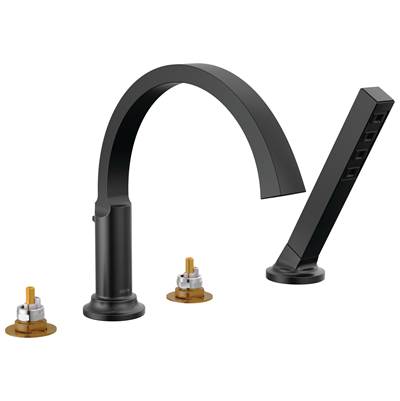 Delta Faucet Tetrae Roman Tub Trim With Hand Shower - - Matte Black