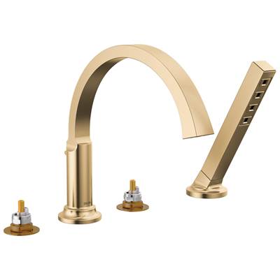 Delta Faucet Tetrae Roman Tub Trim With Hand Shower - Lumicoat Champagne - Bronze