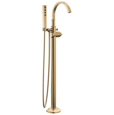 Delta Faucet Tetrae Floor Mount Tub Filler Trim - Lumicoat Champagne - Bronze
