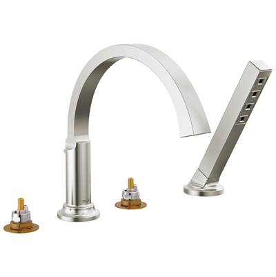 Delta Faucet Tetrae Roman Tub Trim With Hand Shower - Lumicoat - Stainless