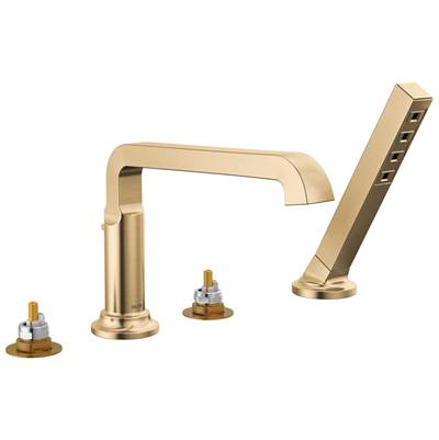 Delta Faucet Tetrae Roman Tub Trim With Hand Shower - Lumicoat Champagne - Bronze