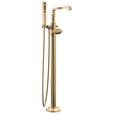 Delta Faucet Tetrae Floor Mount Tub Filler Trim - Lumicoat Champagne - Bronze