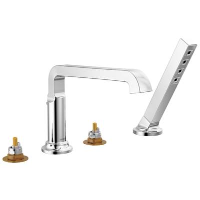 Delta Faucet Tetrae Roman Tub Trim With Hand Shower - Lumicoat - Chrome