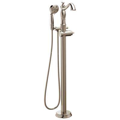 CassidyE Single Handle Floor Mount Tub Filler Trim with Hand Shower - Less Handle