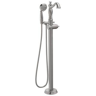 CassidyE Single Handle Floor Mount Tub Filler Trim with Hand Shower - Less Handle