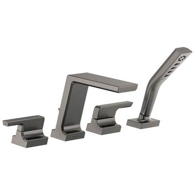 Delta Faucet Pivotale Roman Tub With Hand Shower Trim - Lumicoat Black - Stainless