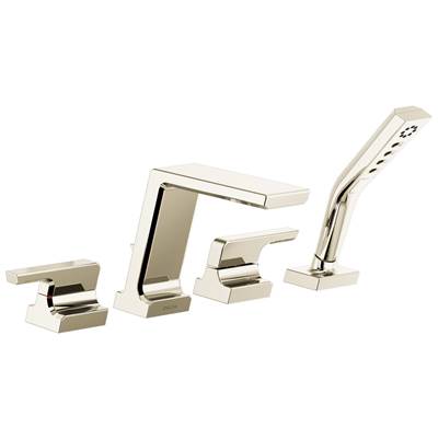 Delta Faucet Pivotale Roman Tub With Hand Shower Trim - Lumicoat Polished - Nickel