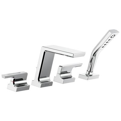 Delta Faucet Pivotale Roman Tub With Hand Shower Trim - Lumicoat - Chrome