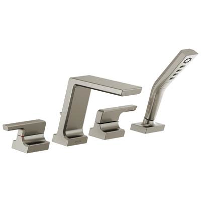 Delta Faucet Pivotale Roman Tub With Hand Shower Trim - Lumicoat - Stainless
