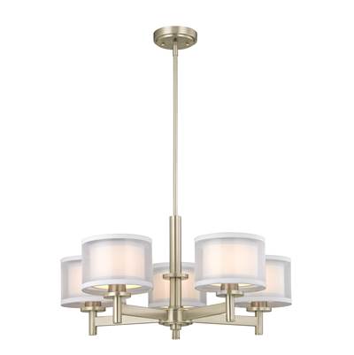 Dolan Design Double Organza 5-Light Chandelier in Satin Nickel