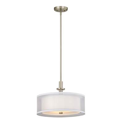 Dolan Design Double Organza 3-Light Pendant in Satin Nickel