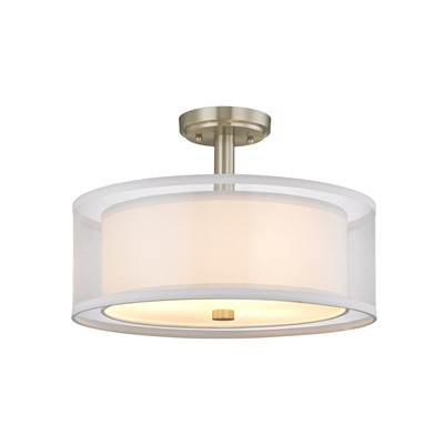 Dolan Design Double Organza 4 Light Semi Flush in Satin Nickel