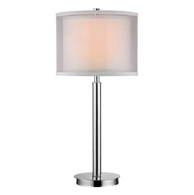 Dolan Design Double Organza Table Lamp - With Shade in Chrome