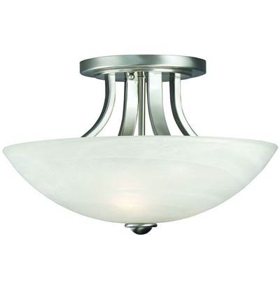 Dolan Design Fireside 3 Light Semi Flush in Satin Nickel