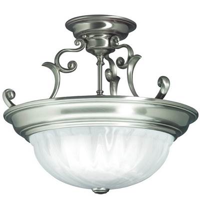 Dolan Design Richland 3 Light Semi Flush in Satin Nickel