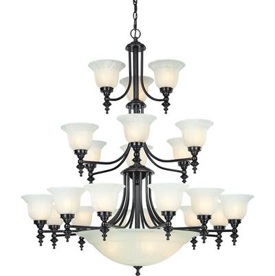 Dolan Design Richland Three-Tier 21+5-Light Bowl Chandelier in Royal Bronze