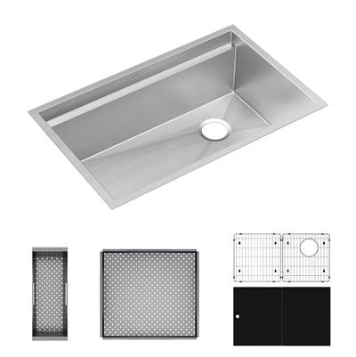 Elkay Reserve Selection Circuit Chef Workstation 32-1/2" x 20-1/2" x 10" - Single Bowl - Undermount in Black